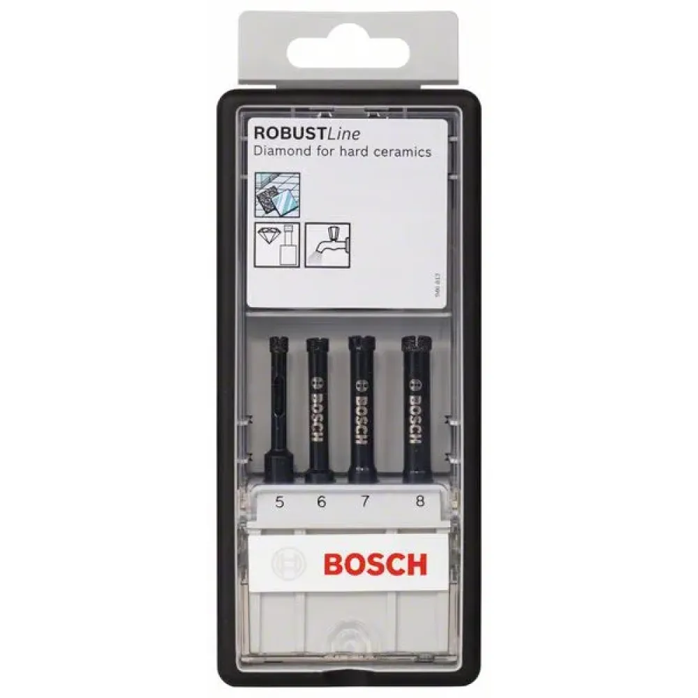 Bosch RobustLine набор алмазных свёрл 5/6/7/8 мм (4 предмета), 2607019881