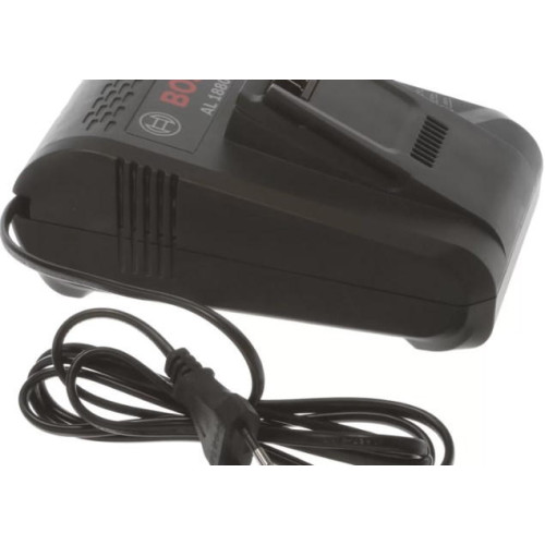 Универсальное зарядное устройство подойдет для всех приборов Bosch для дома и сада Благодаря функции быстрой зарядки можно зарядить батарею емкостью 3 Ач в течение 60 минут