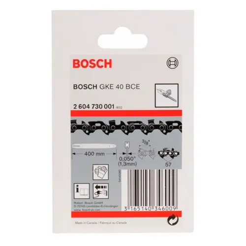Bosch пильная цепь 3/8 дюйма, 1.3 мм, 57 звеньев, 400 мм (для GKE 40 BCE), 2604730001