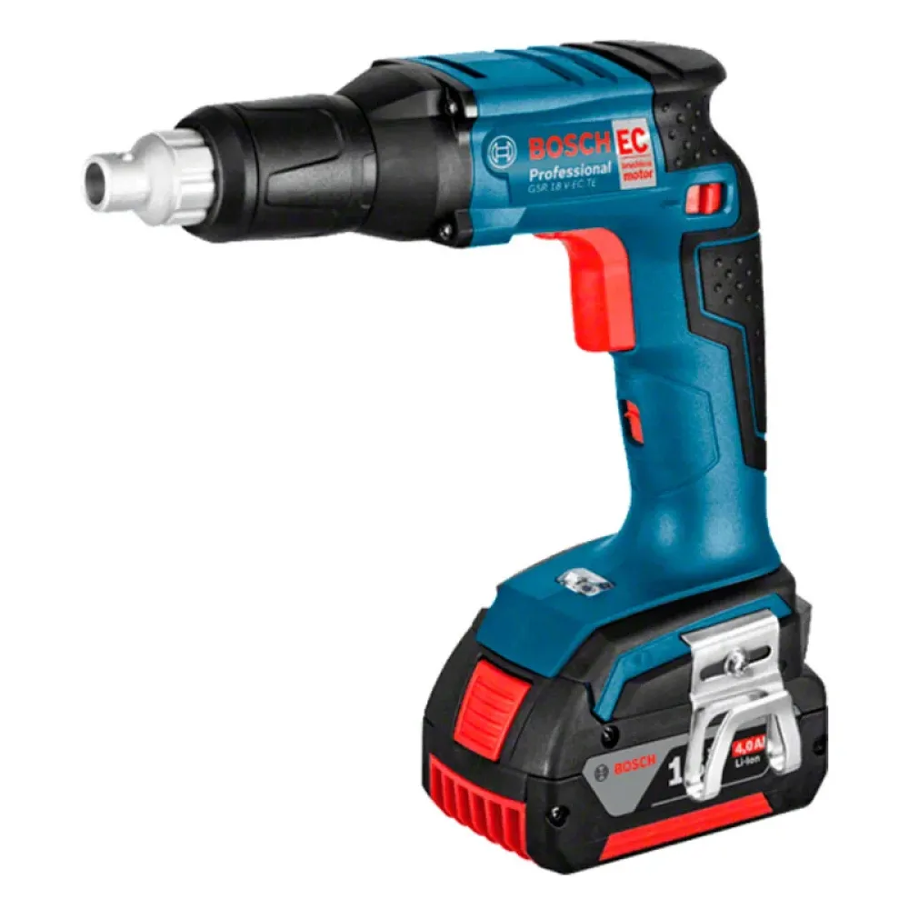 Bosch GSR 18 V-EC TE Professional аккумуляторный шуруповерт (2 x 5 Ач, ЗУ) с магазинной насадкой, 06019C8006