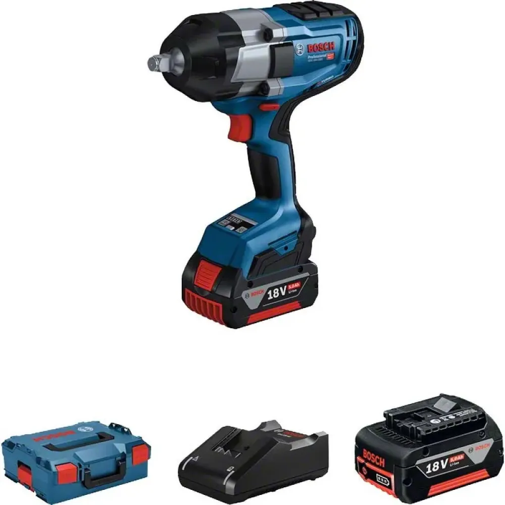 Bosch GDS 18V-1000 Professional аккумуляторный гайковерт (2 x 5 Ач, ЗУ), 06019J8304