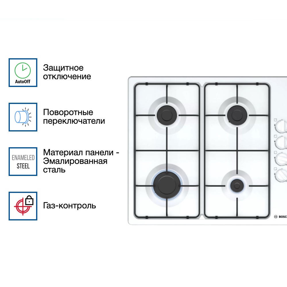 Газовая варочная панель Bosch PBP6C2B82O