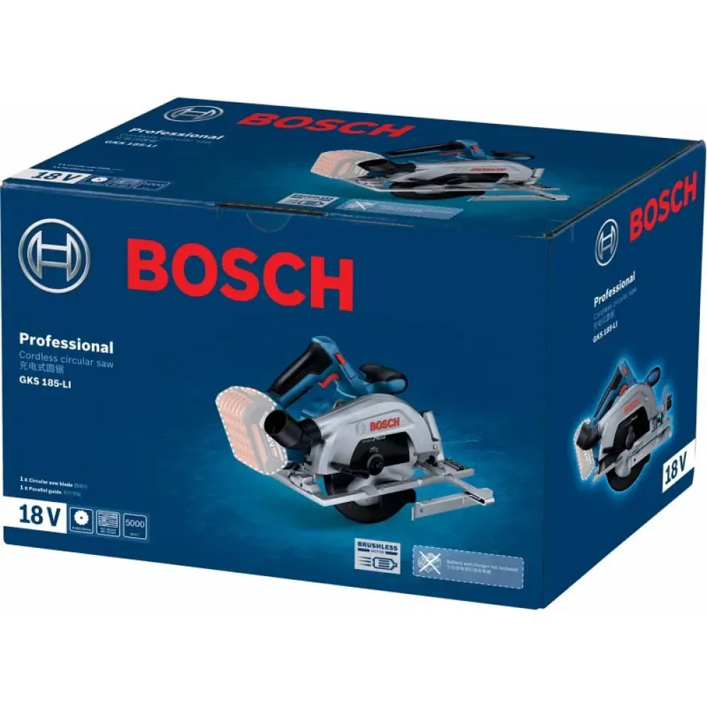 Bosch GKS 185-LI Professional Solo аккумуляторная циркулярная пила (без АКБ и ЗУ), 06016C1221
