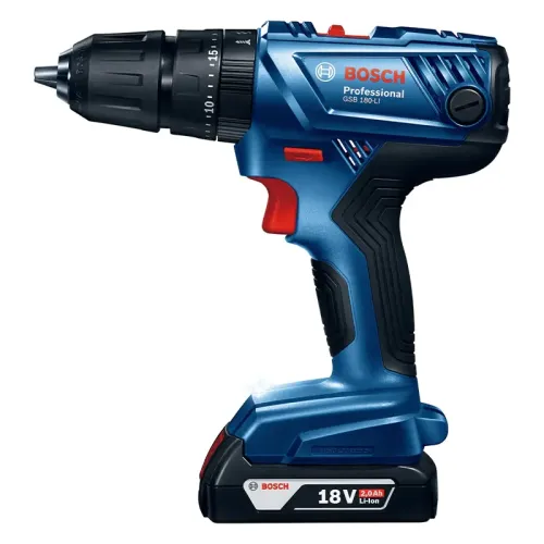 Bosch GSB 180-LI Professional аккумуляторная ударная дрель-шуруповерт (2 x 2 Ач, ЗУ), 06019F8323