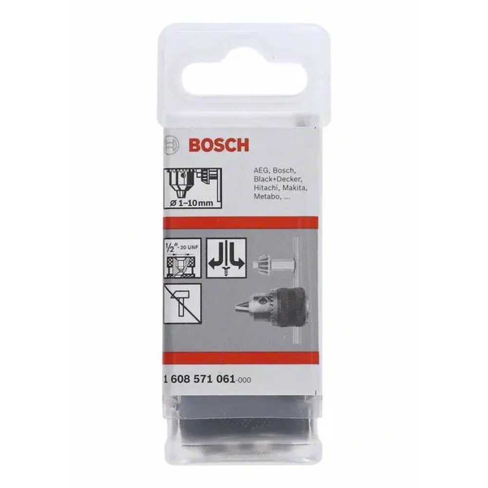 Bosch Keyless Chuck кулачковый патрон до 10 мм, 1/2 дюйма - 20 с П/Л вращением, 1608571061